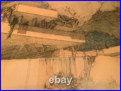 Vintage 1994 Frank Lloyd Wright Architect Fallingwater MOMA NY Exhibition Poster