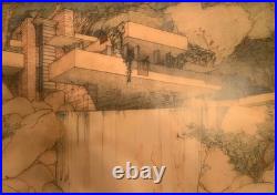 Vintage 1994 Frank Lloyd Wright Architect Fallingwater MOMA NY Exhibition Poster