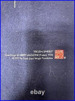 Vintage 1995 Frozen Spheres Frank Lloyd Wright T-Shirt XL 90s VTG Blue