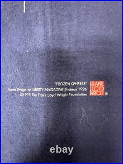 Vintage 1995 Frozen Spheres Frank Lloyd Wright T-Shirt XL 90s VTG Blue