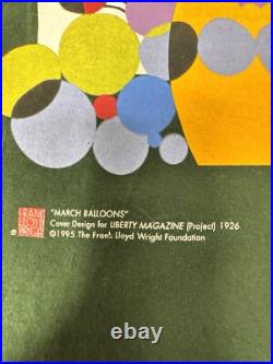 Vintage 1995 March balloons Frank Lloyd Wright T-Shirt XL 90s VTG Green