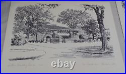 Vintage 4 Frank Lloyd Wright Joseph F. Hennessy Rendering Sketch Art Prints