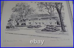 Vintage 4 Frank Lloyd Wright Joseph F. Hennessy Rendering Sketch Art Prints