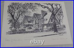 Vintage 4 Frank Lloyd Wright Joseph F. Hennessy Rendering Sketch Art Prints