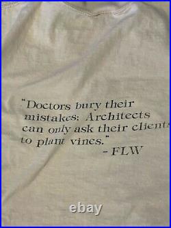 Vintage 80s Frank Lloyd Wright Single Stich Double Sided T Shirt Sz S