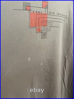 Vintage 90's Frank Lloyd Wright Architecture Graphic Tee Size XL Distressed