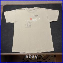 Vintage 90s Frank Lloyd Wright Shirt Falling Water Art Architecture Blueprints