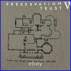 Vintage 90s Frank Lloyd Wright Shirt Falling Water Art Architecture Blueprints