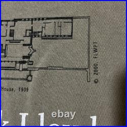 Vintage 90s Frank Lloyd Wright Shirt Falling Water Art Architecture Blueprints