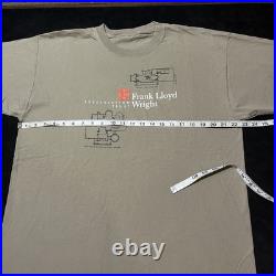 Vintage 90s Frank Lloyd Wright Shirt Falling Water Art Architecture Blueprints