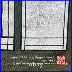 Vintage 90s Frank Lloyd Wright T Shirt 1997 Frederick Robie Window Design Art