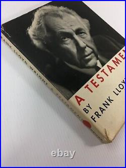 Vintage Book 1957 A Testament by FRANK LLOYD WRIGHT