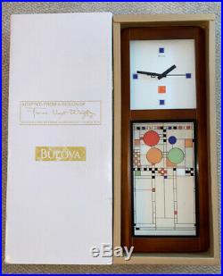 Vintage Bulova C3321 Frank Lloyd Wright Wall Clock With Original Packaging
