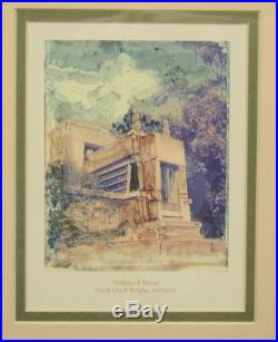 Vintage Framed Frank Lloyd Wright House Architect Print Lithographs Set of 4
