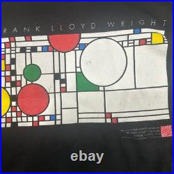 Vintage Frank LLoyd Wright Shirt Mens XL Black 90s Balloons And Confetti Window