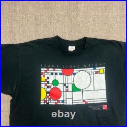 Vintage Frank LLoyd Wright Shirt Mens XL Black 90s Balloons And Confetti Window