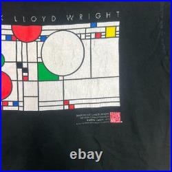 Vintage Frank LLoyd Wright Shirt Mens XL Black 90s Balloons And Confetti Window
