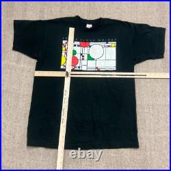 Vintage Frank LLoyd Wright Shirt Mens XL Black 90s Balloons And Confetti Window