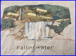 Vintage Frank L Wright Falling Water adult t-shirt Size L Beefy T Shirt