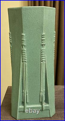 Vintage Frank Lloyd Wright 1998 Collection Green Pottery Vase