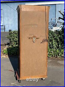 Vintage Frank Lloyd Wright Antique Deco Look Wood & Glass Phone Booth with Patina