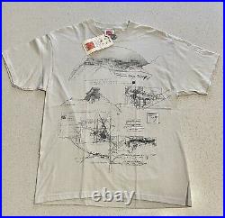 Vintage Frank Lloyd Wright Architecture T-shirt Tee Size Large Dead stock