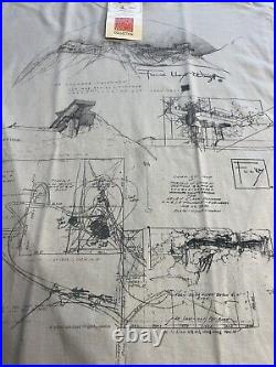 Vintage Frank Lloyd Wright Architecture T-shirt Tee Size Large Dead stock