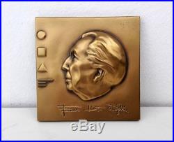 Vintage Frank Lloyd Wright Bronze Paperweight Medallic Art Co. Romeo & Juliet