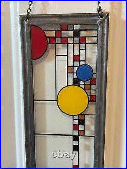 Vintage Frank Lloyd Wright Collection Stained Glass Panel 19 X 4.75 Parade