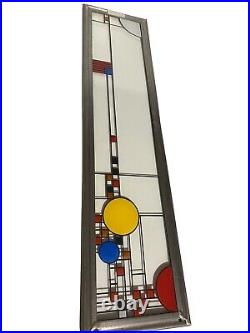 Vintage Frank Lloyd Wright Coonley Playhouse Stained Glass Panel 19 X 4.75