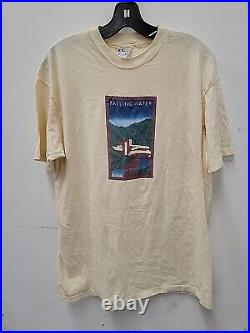 Vintage Frank Lloyd Wright Falling Water Graphic Single Stitch USA Made Tee XL