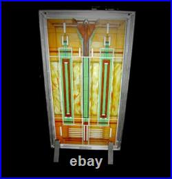 Vintage Frank Lloyd Wright Foundation Approved Stained Glass Window Model Framed