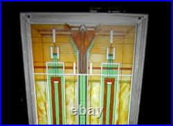 Vintage Frank Lloyd Wright Foundation Approved Stained Glass Window Model Framed