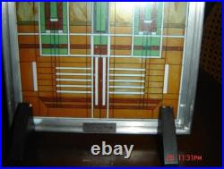 Vintage Frank Lloyd Wright Foundation Approved Stained Glass Window Model Framed