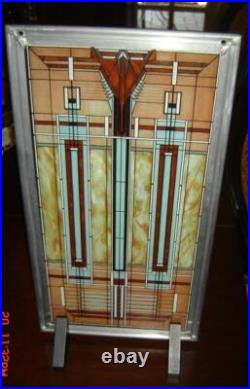 Vintage Frank Lloyd Wright Foundation Approved Stained Glass Window Model Framed