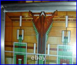 Vintage Frank Lloyd Wright Foundation Approved Stained Glass Window Model Framed