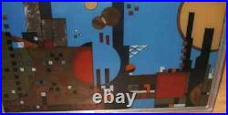 Vintage Frank Lloyd Wright Foundation City By The Sea Stained Glass Art Panel