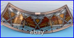 Vintage Frank Lloyd Wright Foundation Stained Art Glass Butterfly Arch Panel