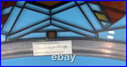 Vintage Frank Lloyd Wright Foundation Stained Art Glass Butterfly Arch Panel