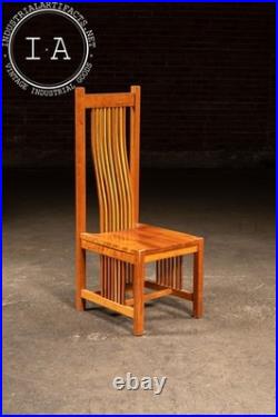 Vintage Frank Lloyd Wright-Inspired High-Back Arts & Crafts Chair