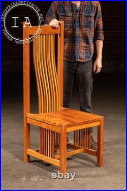 Vintage Frank Lloyd Wright-Inspired High-Back Arts & Crafts Chair