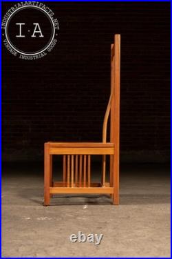 Vintage Frank Lloyd Wright-Inspired High-Back Arts & Crafts Chair
