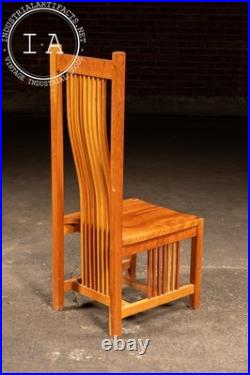 Vintage Frank Lloyd Wright-Inspired High-Back Arts & Crafts Chair