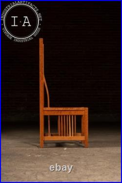 Vintage Frank Lloyd Wright-Inspired High-Back Arts & Crafts Chair