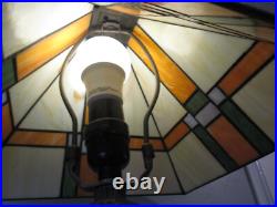 Vintage Frank Lloyd Wright Mission Style Stained Glass 20 Table Lamp Inspired