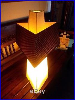 Vintage Frank Lloyd Wright Style Table Triangle Lamp 25 tall