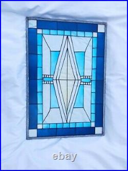 Vintage Frank Lloyd Wright Style stained glass art deco Window panel