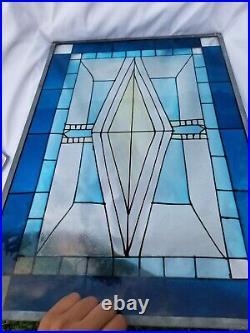Vintage Frank Lloyd Wright Style stained glass art deco Window panel