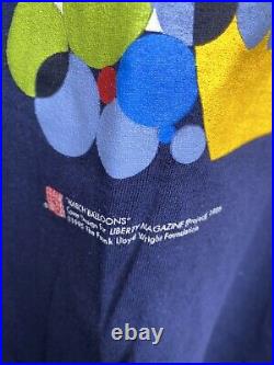 Vintage Frank Lloyd Wright T Shirt 1995 March Balloons Single Stitch Blue Vtg XL