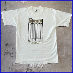 Vintage Frank Lloyd Wright T-Shirt (M/L) Oak Park Home Stained Glass Art Tee